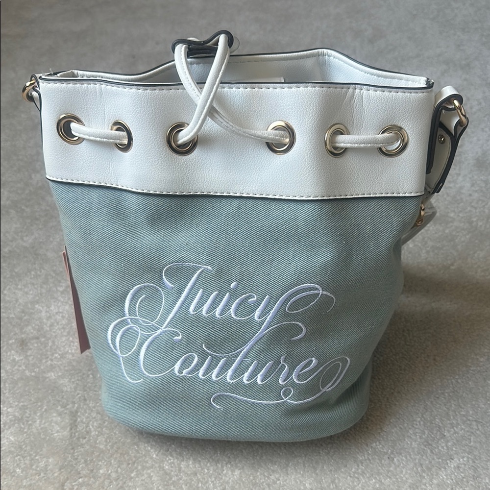 Juicy Couture Denim Shoulder Bag with Silver Accents New With Tags